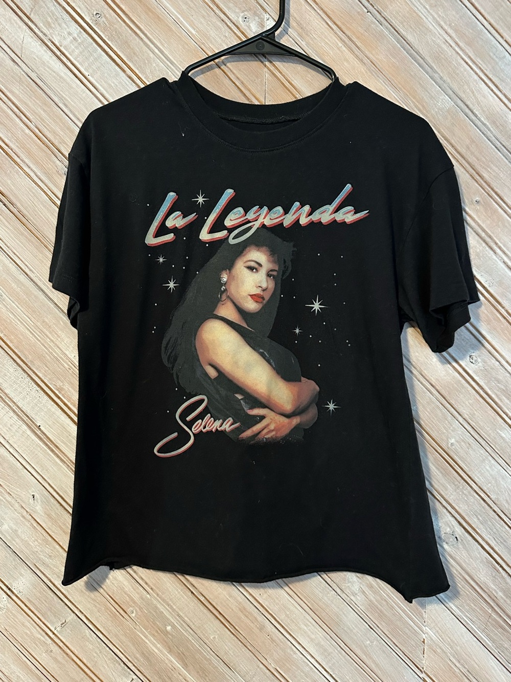 La Leyenda Selena Official Merchandise Black Graphic Spanish Artist Tee